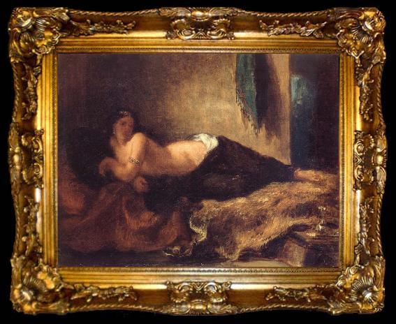 framed  Eugene Delacroix Odalisque Lying on a Couch, ta009-2